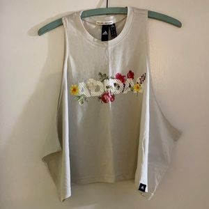 ADIDAS floral crop top 2XL